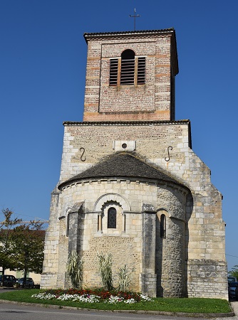 Église de Sandrans vue de la route Villars-les-Dombes Chatillon-sur-Chalaronne